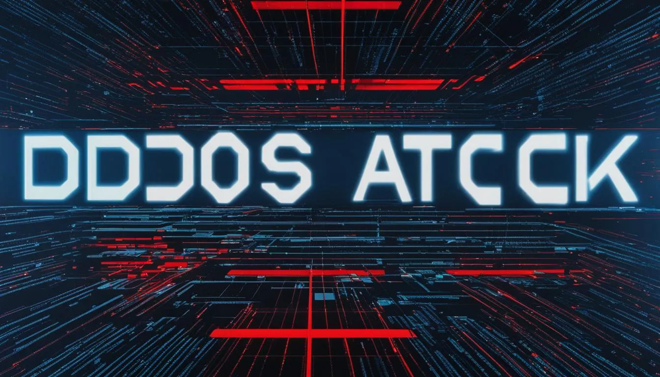 Ilustracja zmasowanego ruchu sieciowego kierowanego na serwer podczas ataku DDoS